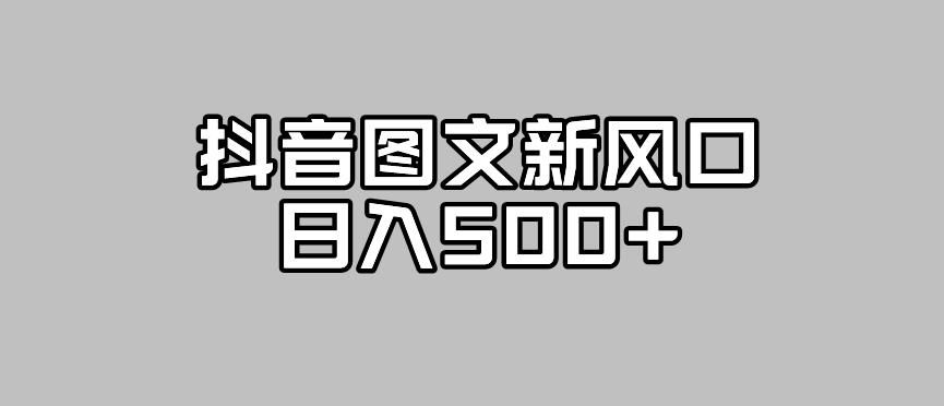 抖音图文最新风口，流量扶持非常高，日入500+【揭秘】-林文副业站