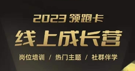 2023领跑卡线上成长营，淘宝运营各岗位培训，直通车、万相台、引力魔方、引流等，帮助突破成长瓶颈-林文副业站