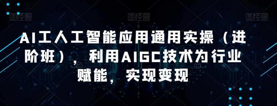 AI工人工智能应用通用实操（进阶班），利用AIGC技术为行业赋能，实现变现-林文副业站