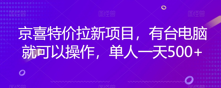 京喜特价拉新新玩法，有台电脑就可以操作，单人一天500+【揭秘】-林文副业站