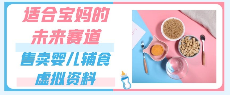 适合宝妈的未来赛道，售卖婴儿辅食虚拟资料，一份9.9-69.9元闭眼赚钱-林文副业站