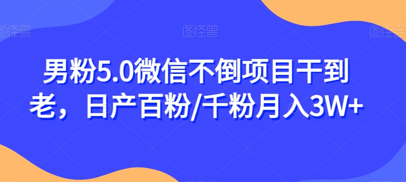 男粉5.0微信不倒项目干到老，日产百粉/千粉月入3W+【揭秘】-林文副业站