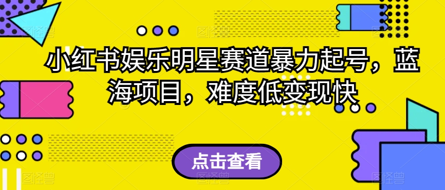 小红书娱乐明星赛道暴力起号，蓝海项目，难度低变现快【揭秘】-林文副业站