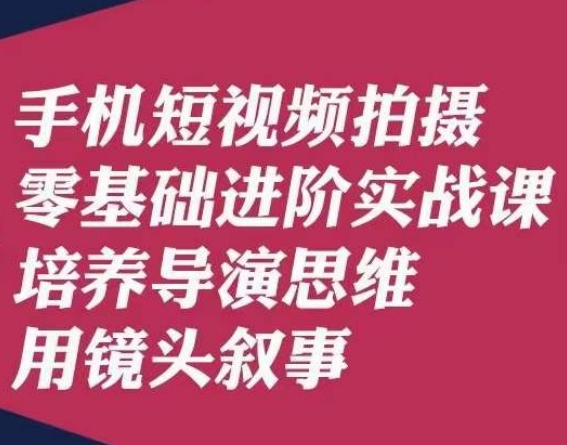 手机短视频拍摄零基础进阶实战课，培养导演思维用镜头叙事唐先生-林文副业站