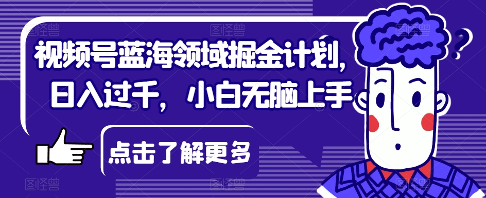 视频号蓝海领域掘金计划，日入过千，小白无脑上手【揭秘】-林文副业站