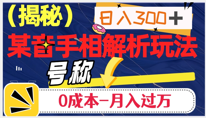 日入300+的，抖音手相解析玩法，号称0成本月入过万（揭秘）-林文副业站