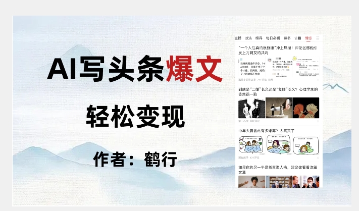 暴力拆解AI写头条爆文，轻松日入500+-林文副业站