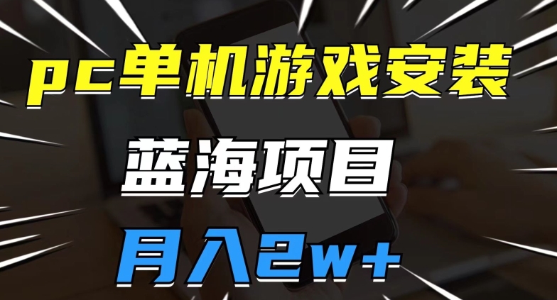pc单机游戏安装包，蓝海项目，操作简单，小白可直接上手，月入2w【揭秘】-林文副业站