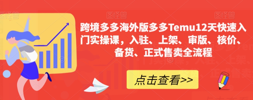 跨境多多海外版多多Temu12天快速入门实操课，入驻、上架、审版、核价、备货、正式售卖全流程-林文副业站