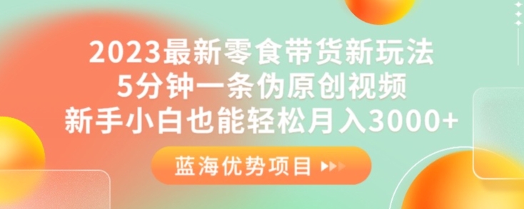 2023最新零食带货新玩法，5分钟一条伪原创视频，新手小白也能轻松月入3000+【揭秘】-林文副业站