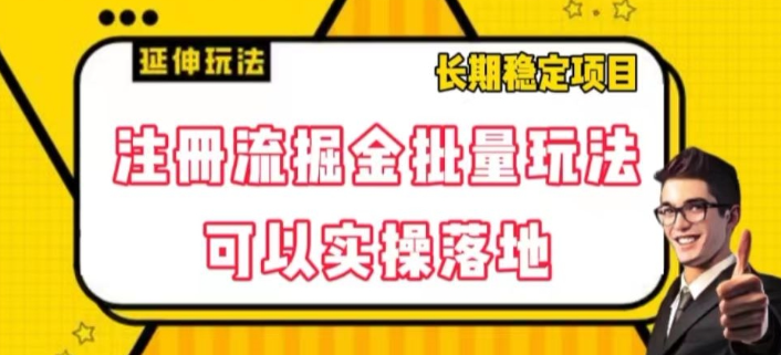 注册流掘金批量玩法，可以实操落地【揭秘】-林文副业站