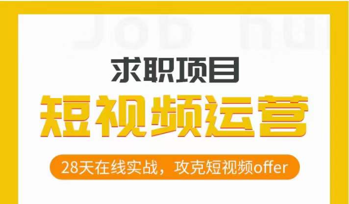 短视频运营求职实操项目，28天在线实战，攻克短视频offer-林文副业站