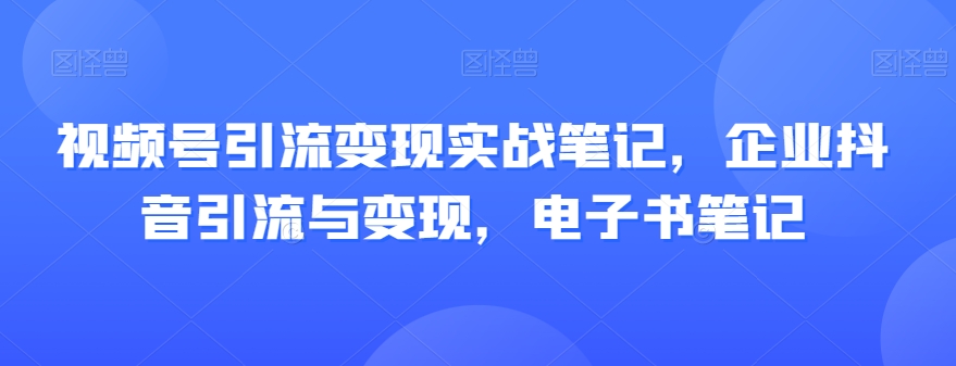 视频号引流变现实战笔记，企业抖音引流与变现，电子书笔记-林文副业站