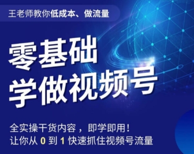 王老师教你低成本、做流量，零基础学做视频号，0-1快速抓住视频号流量-林文副业站