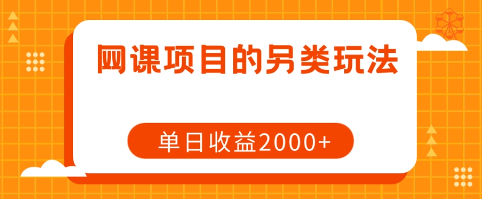 网课项目的另类玩法，单日收益2000+【揭秘】-林文副业站
