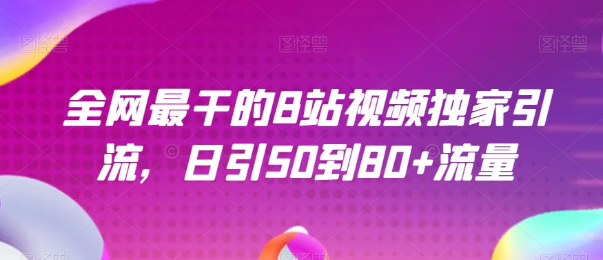 全网最干的B站视频独家引流，日引50到80+流量【揭秘】-林文副业站