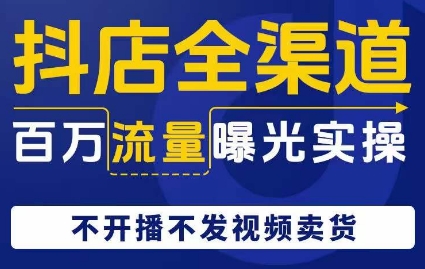 抖店全渠道百万流量曝光实操，不开播不发视频带货-林文副业站