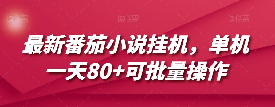 最新番茄小说挂机，单机一天80+可批量操作【揭秘】-林文副业站