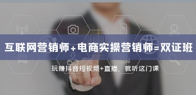 互联网·营销师+电商实操营销师=双证班：玩赚抖音短视频+直播就听这门课-林文副业站