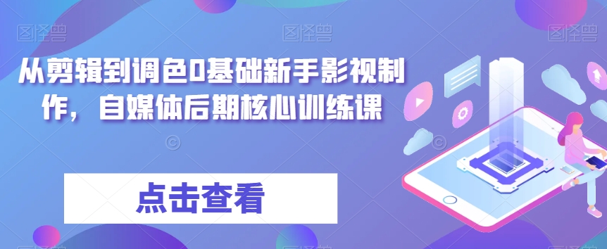 从剪辑到调色0基础新手影视制作，自媒体后期核心训练课-林文副业站