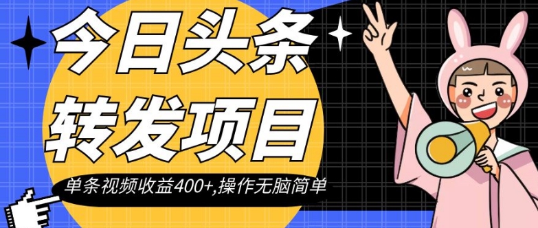 今日头条转发项目，单条视频收益400+,操作无脑简单【揭秘】-林文副业站