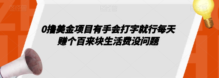 0撸美金项目有手会打字就行每天赚个百来块生活费没问题【揭秘】-林文副业站