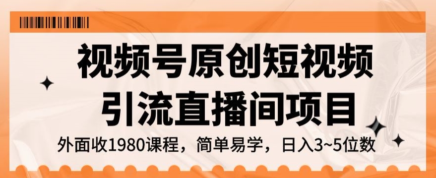 视频号原创短视频引流直播间项目，日入3~5五位数【揭秘】-林文副业站