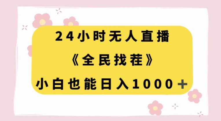 24小时无人直播，全民找茬，小白也能日入1000+【揭秘】-林文副业站