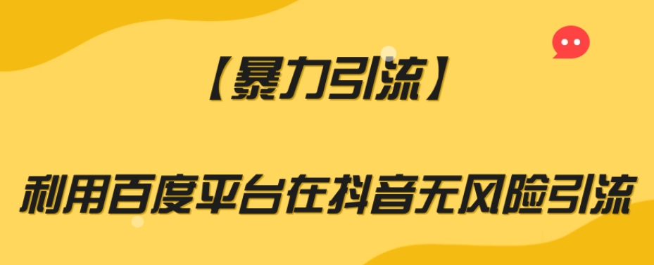 【暴力引流】利用百度平台在抖音无风险引流【揭秘】-林文副业站