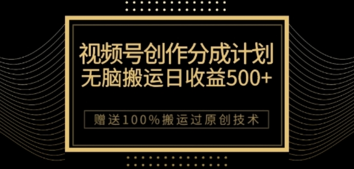 视频号分成计划与私域双重变现，纯搬运无技术，日入3~5位数【揭秘】-林文副业站