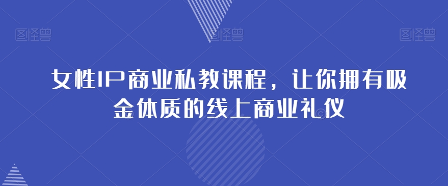 女性IP商业私教课程，让你拥有吸金体质的线上商业礼仪-林文副业站
