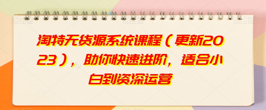 淘特无货源系统课程（更新2023），助你快速进阶，适合小白到资深运营-林文副业站