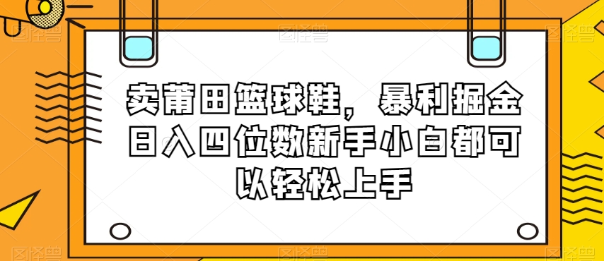 卖莆田篮球鞋，暴利掘金日入四位数新手小白都可以轻松上手【揭秘】-林文副业站
