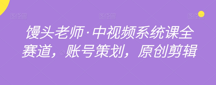 馒头老师·中视频系统课全赛道，账号策划，原创剪辑-林文副业站