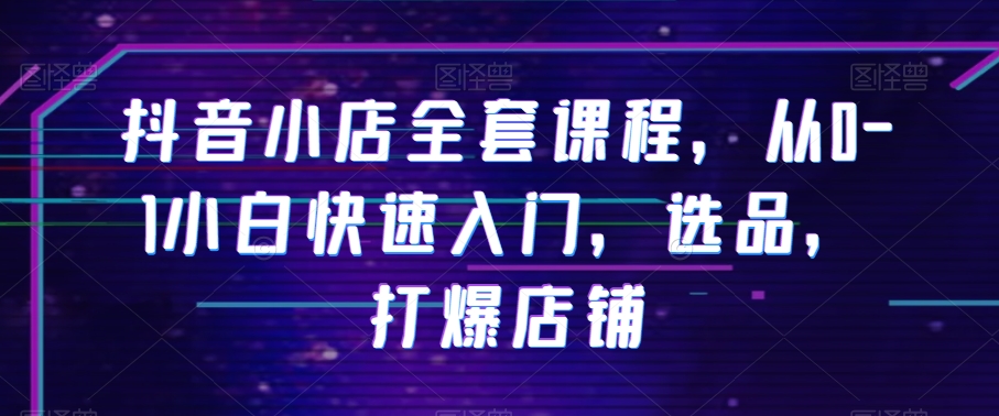 抖音小店全套课程，从0-1小白快速入门，选品，打爆店铺-林文副业站