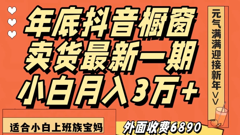 外面收费6890元年底抖音橱窗卖货最新一期，小白月入3万，适合小白上班族宝妈【揭秘】-林文副业站