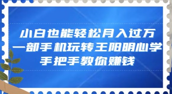 小白也能轻松月入过万，一部手机玩转王阳明心学，手把手教你赚钱【揭秘】-林文副业站