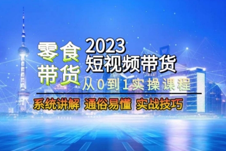 2023短视频带货-零食赛道，从0-1实操课程，系统讲解实战技巧-林文副业站