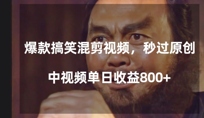 爆款搞笑混剪视频，百分百过原创，单日中视频播放收益800+【揭秘】-林文副业站