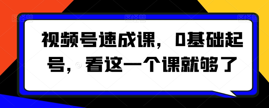 视频号速成课，​0基础起号，看这一个课就够了-林文副业站