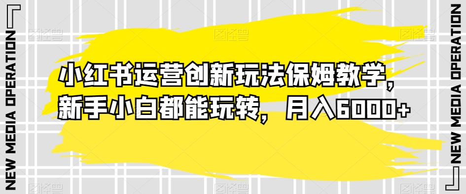 小红书运营创新玩法保姆教学，新手小白都能玩转，月入6000+【揭秘】-林文副业站