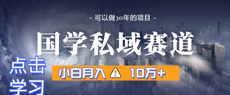暴力国学私域赛道，小白月入10万+，引流+转化完整流程【揭秘】-林文副业站