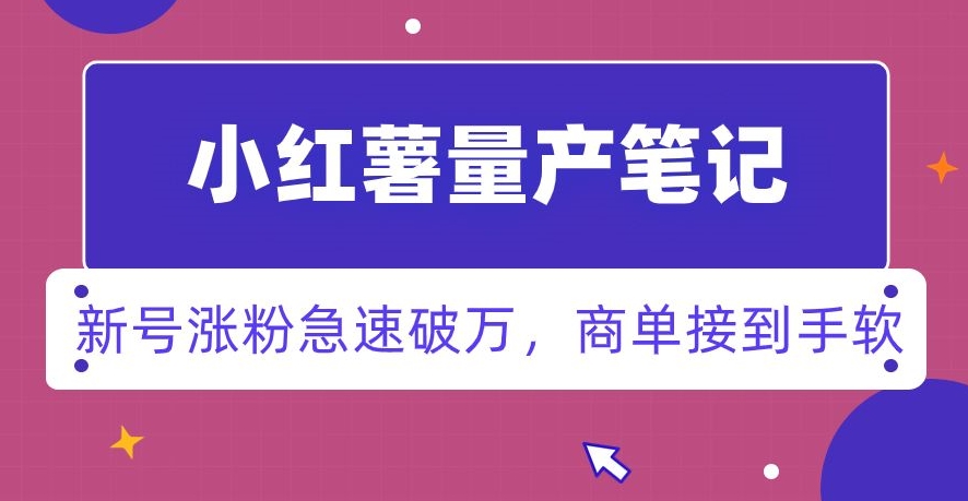 小红书量产笔记，一分种一条笔记，新号涨粉急速破万，新黑马赛道，商单接到手软【揭秘】-林文副业站