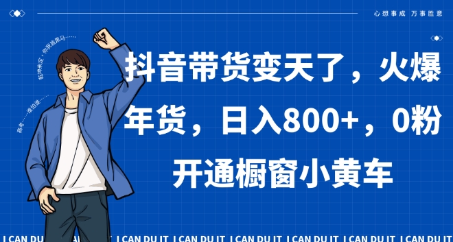抖音带货变天了，火爆年货，日入800+，0粉开通橱窗小黄车【揭秘】-林文副业站