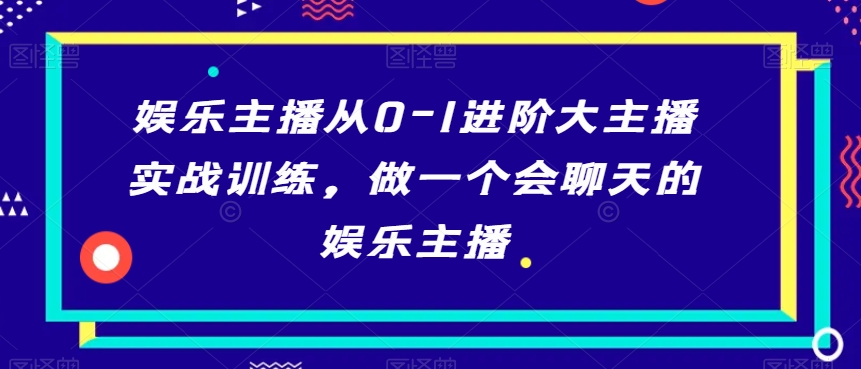 娱乐主播从0-1进阶大主播实战训练，做一个会聊天的娱乐主播-林文副业站