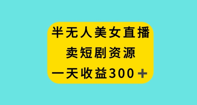 半无人美女直播，卖短剧资源，一天收益300+【揭秘】-林文副业站