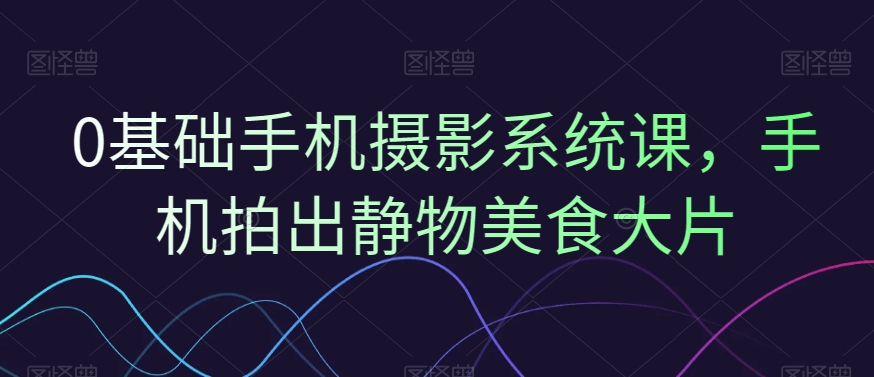 0基础手机摄影系统课，手机拍出静物美食大片-林文副业站