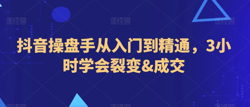 抖音操盘手从入门到精通，3小时学会裂变&成交-林文副业站