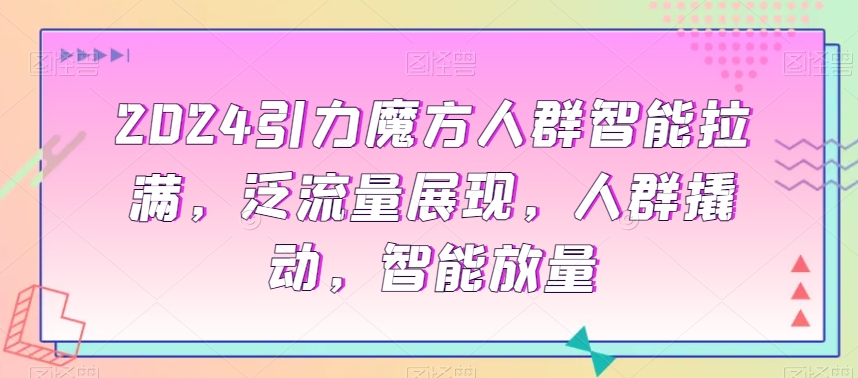 2024引力魔方人群智能拉满，​泛流量展现，人群撬动，智能放量-林文副业站