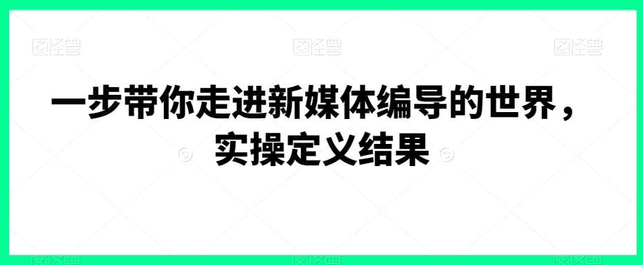 一步带你走进新媒体编导的世界，实操定义结果-林文副业站